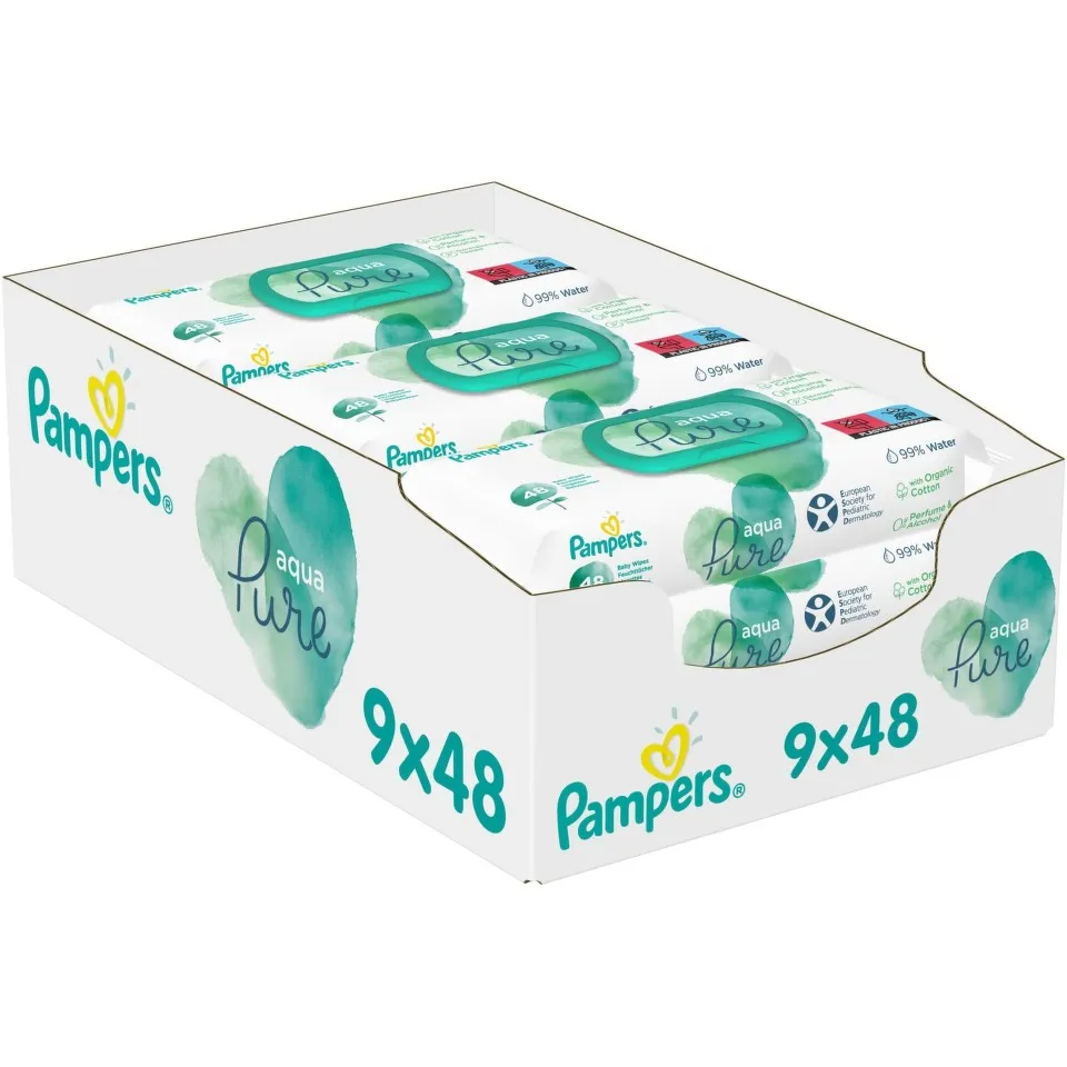 PAMPERS SERVETELE UMEDE AQUA PURE 432 BUCATI (9X48)