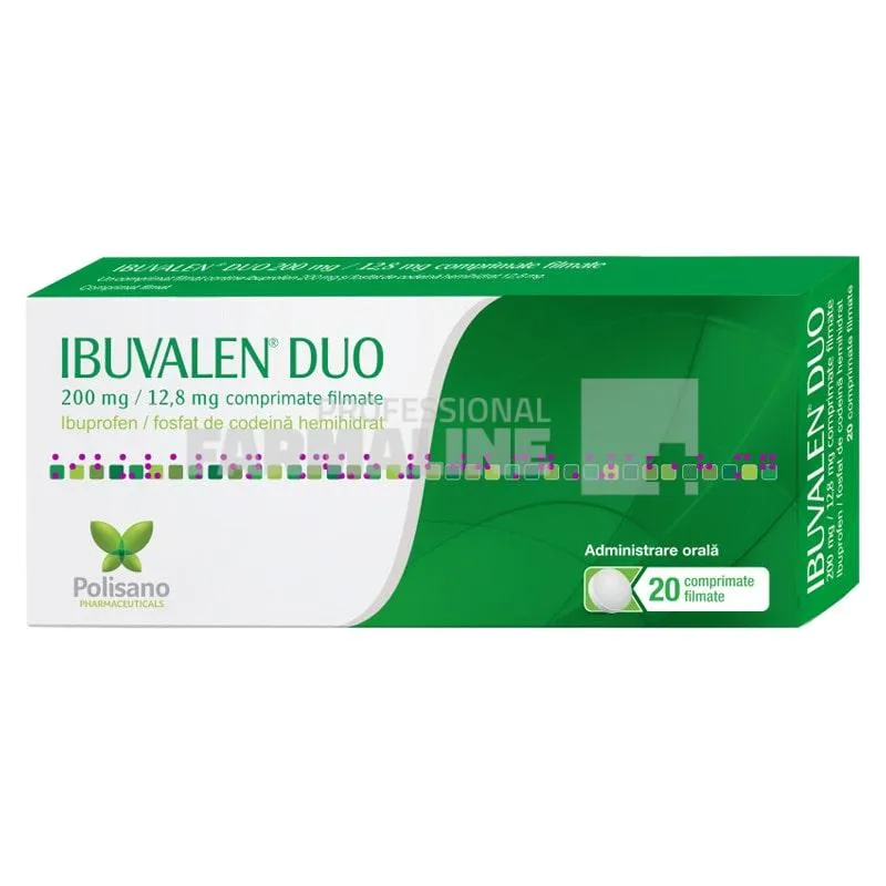 Ibuvalen Duo 200 mg/12,8mg 20 comprimate