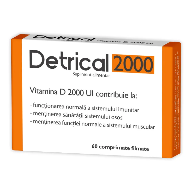 Detrical Vitamina D 2000UI, 60 comprimate, Zdrovit