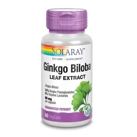 Ginkgo Biloba 60mg Solaray, 60 capsule, Secom