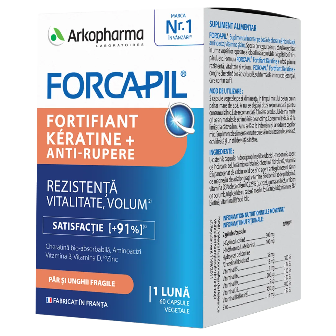 Forcapil Fortifiant Keratine +, 60 capsule vegetale, Arkopharma