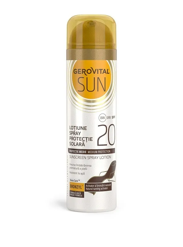 GEROVITAL SUN LOTIUNE SPRAY PROTECTIE SOLARA SPF20 150ML