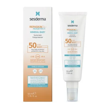 Lotiune de protectie solara pentru copii SPF 50+ Repaskin Pediatric Mineral, 50 ml, Sesderma