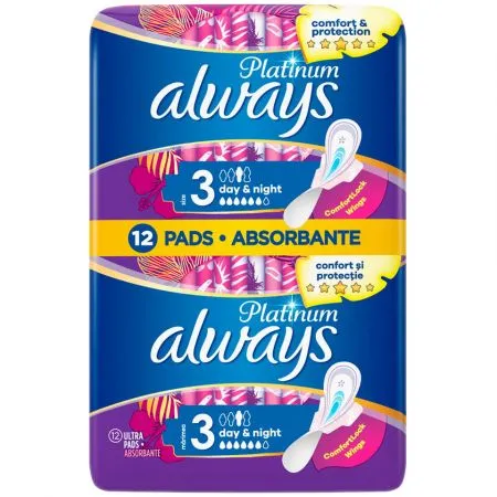 Absorbante Always Platinum Ultra Night, 12 bucati, P&G