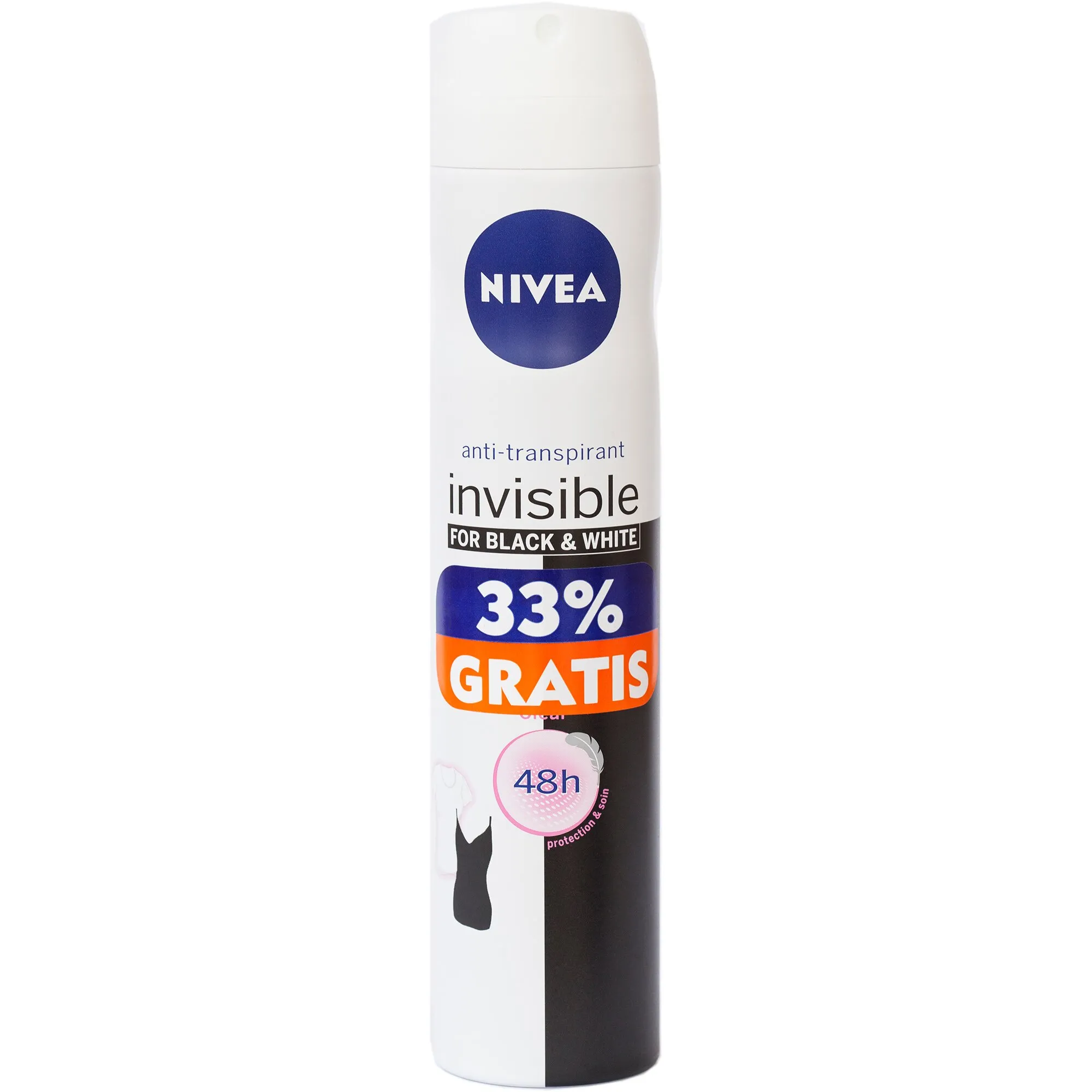 Nivea Deo Spray Invisible Clear Black&White feminin 200ml - 33% gratuit