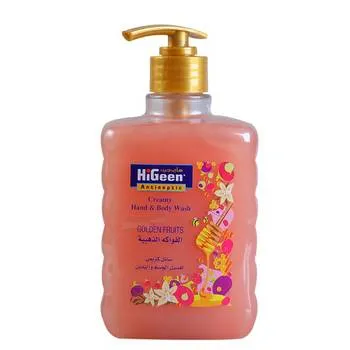 Gel de dus cremos antiseptic pentru maini si corp Golden Fruits, 500ml, HiGeen