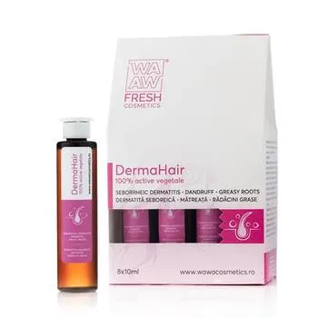 DermaHair Booster Dermatita Seboreica si Matreata pentru radacini grase, 8x10ml, Wawa Fresh Cosmetics