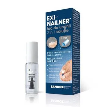 Exinailner lac de unghii 2 in 1, 5 ml, Sandoz