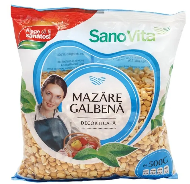 Mazare galbena decorticata, 500g, SanoVita