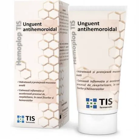 TIS Hemoplop unguent antihemoroidal, 50ml pentru zona ano-rectala