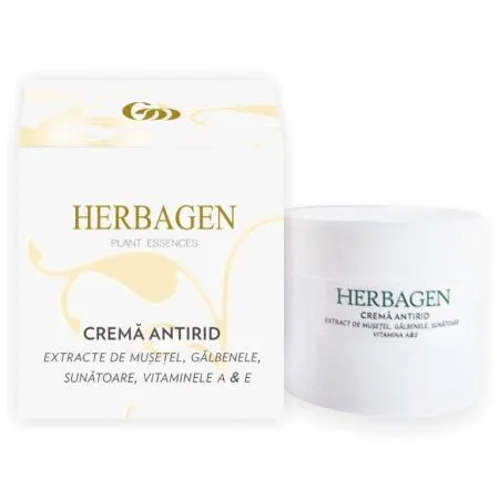 Crema antirid cu extrate de musetel galbenele si sunatoare, 100 ml, Herbagen