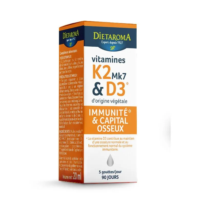 Vitamina K2 si D3, 20 ml, Dietaroma