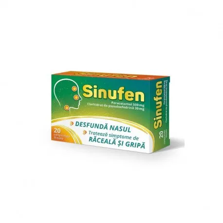 Sinufen 500 mg / 30 mg, 20 comprimate