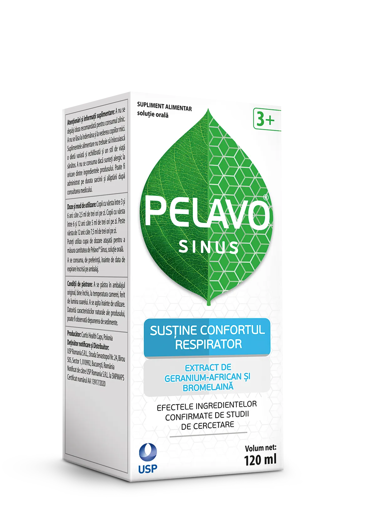 Pelavo Sinus solutie orala 3 ani+, 120 ml, USP