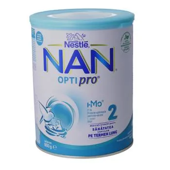 Lapte praf Nan 2 Optipro +6 luni, 800g, Nestle