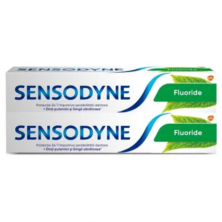 Pachet Pasta de dinti Fluoride, 100 ml + 100 ml, Sensodyne