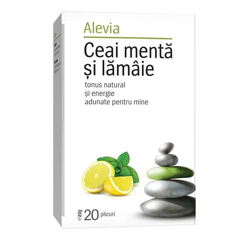 Ceai cu menta si lamaie, 20 plicuri, Alevia