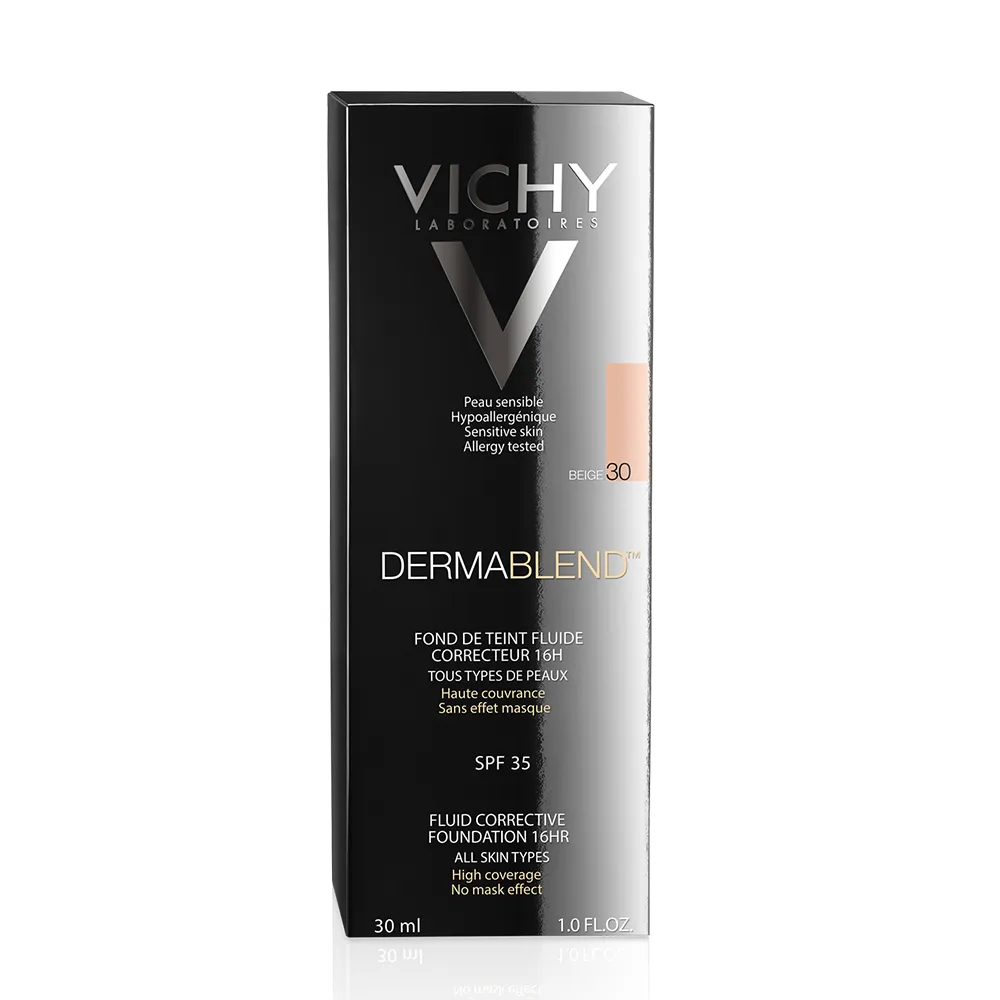 VICHY Dermablend, Fond de ten fluid corector (pete pigmentare, roseata, coloratii ale tenului) nuanta 20, 30 ml