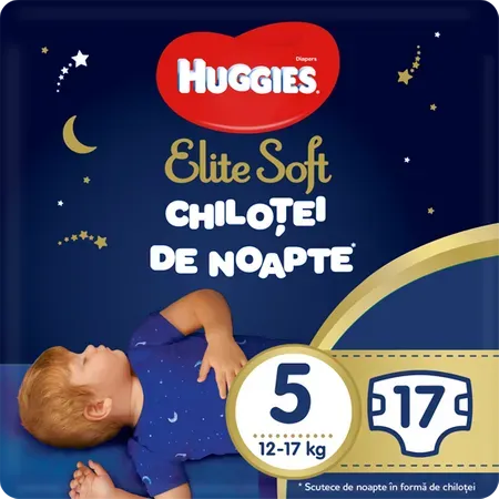 Huggies scutece Elite soft pants overnights nr. 5 (12-17kg) x 17 bucati