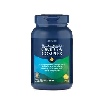 Ulei de peste Omega Complex Triple Strength, 90 capsule, GNC