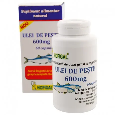 Ulei de peste 600 mg, 60 capsule moi