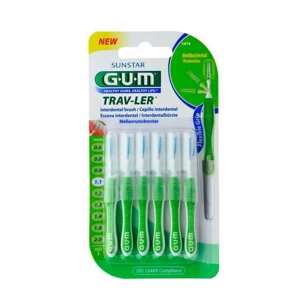 GUM PERII INTERDENTARE TRAV-LER 1.1MM VERDE 6BUC