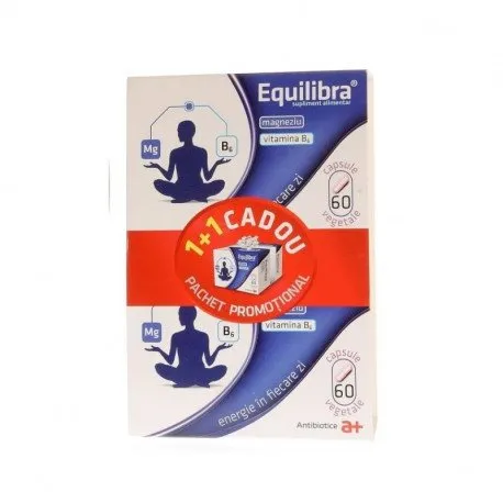 Equilibra, supliment alimentar cu Mg si B6, 60 capsule +1 cutie Cadou