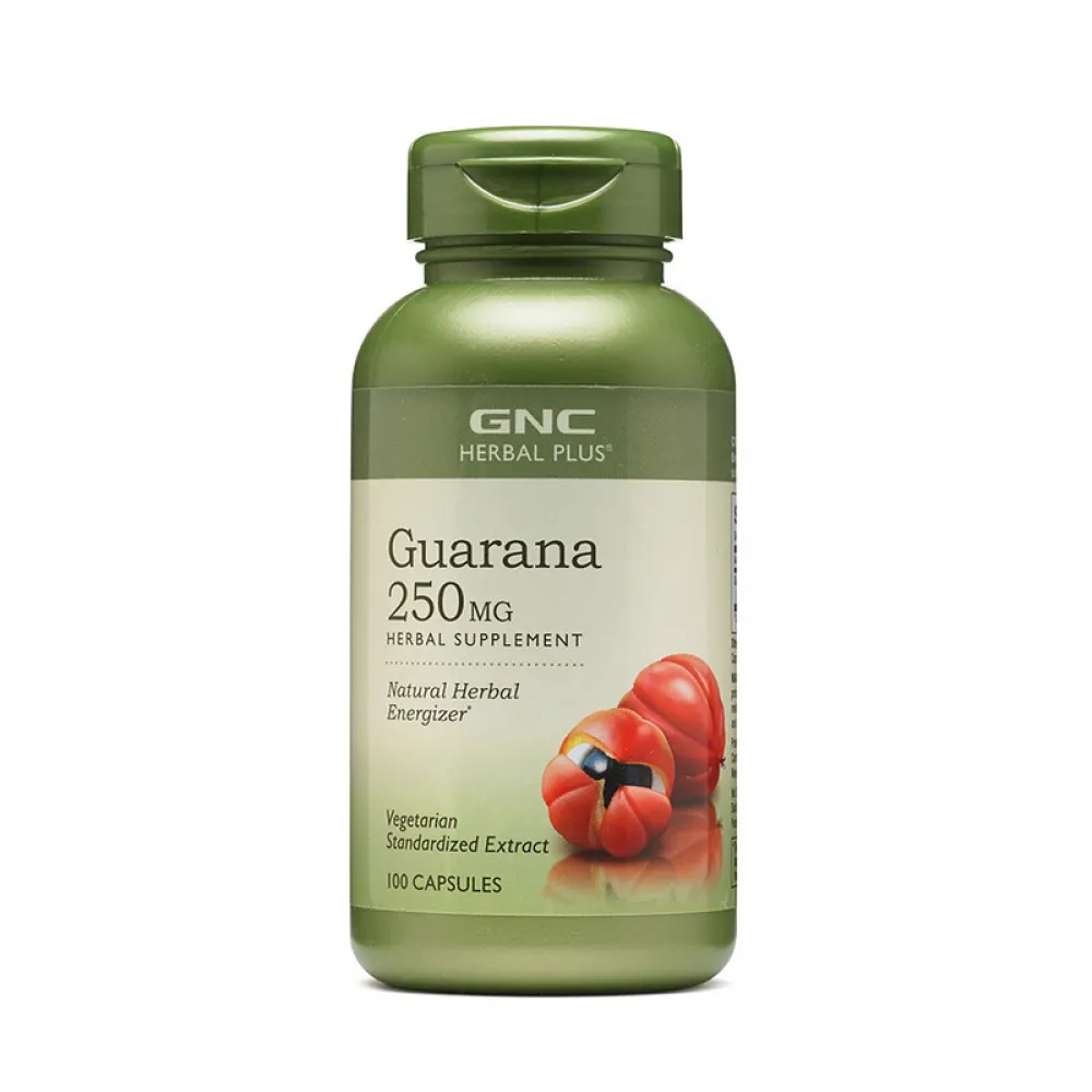 Extract standardizat din seminte de guarana 250 mg (100 capsule), GNC Herbal Plus