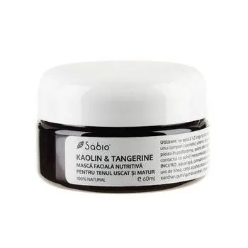 Masca faciala nutritiva pentru ten uscat si matur cu kaolin si tangerine, 30ml, Sabio