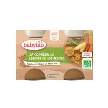 Piure bio din legume de gradina +4 luni, 2 x 130g, BabyBio