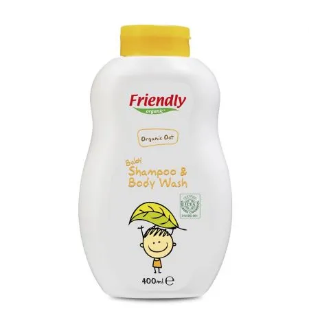 Sampon si gel de dus cu ovaz pentru bebe, 400 ml, Friendly Organic