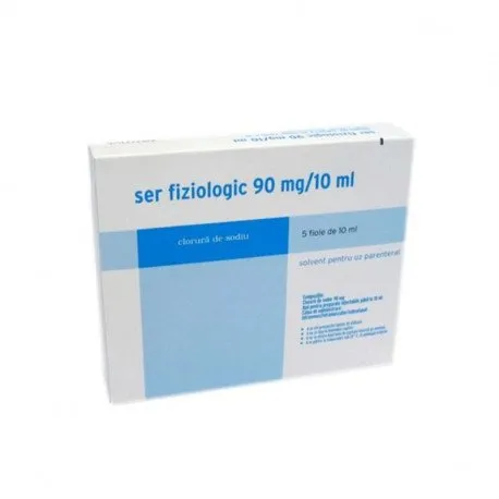 Ser fiziologic 90mg/10ml, 5 fiole*10 ml solvent pentru uz parenteral