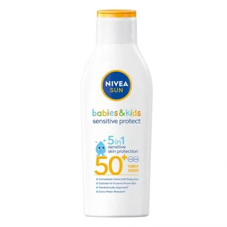 Lotiune de protectie solara pentru copii SPF 50+ Sensitive Protect, 200 ml, Nivea Sun