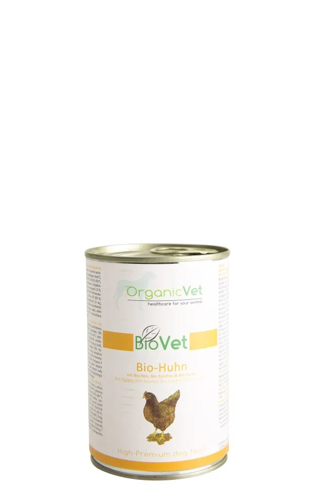 OrganicVet Biovet – Pui, orez, dovlecei, bostan organic - 400g