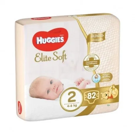 Huggies Scutece Elite Soft Mega Nr.2, 4-6 kg, 82 bucati