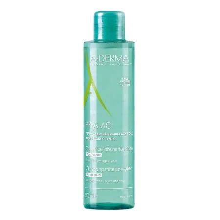 Apa micelara pentru ten cu tendinta acneica Phys-AC, 200 ml, A-Derma