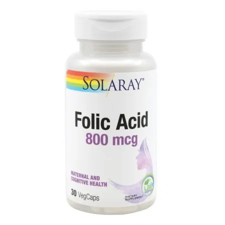 Acid Folic 800 mcg Solaray, 30 capsule, Secom