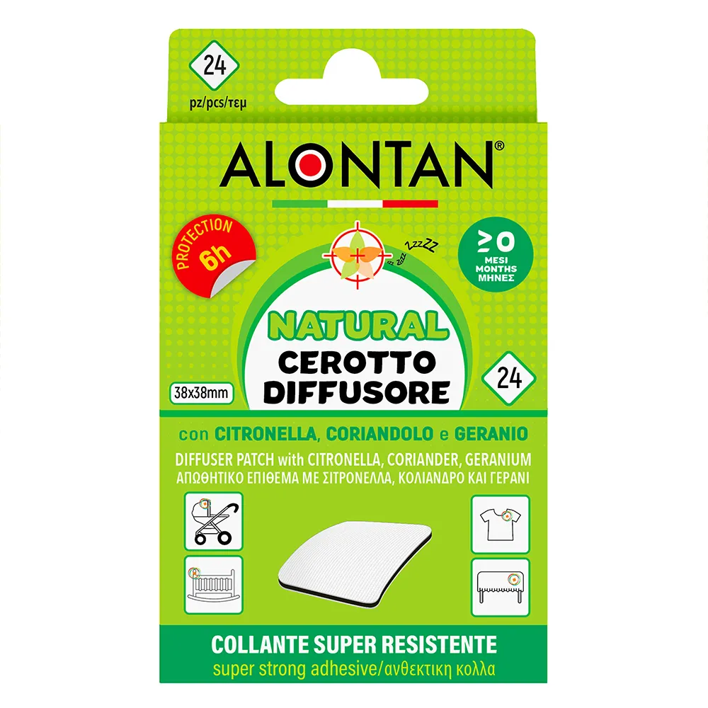 Plasturi cu uleiuri esentiale naturale Alontan Natural, de la 0+ luni, 24 bucati, Pietrasanta Pharma