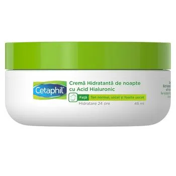 Crema hidratanta de noapte cu acid hialuronic, 48ml, Cetaphil