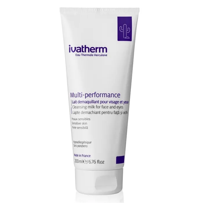IVATHERM Lapte demachiant lejer pentru fata si ochi piele sensibila normal-mixta Aquafil Light, 200 ml