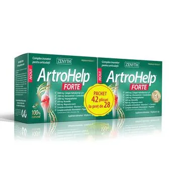 Pachet ArtroHelp Forte 1 + 50% reducere la al doilea produs, 42 plicuri, Zenyth