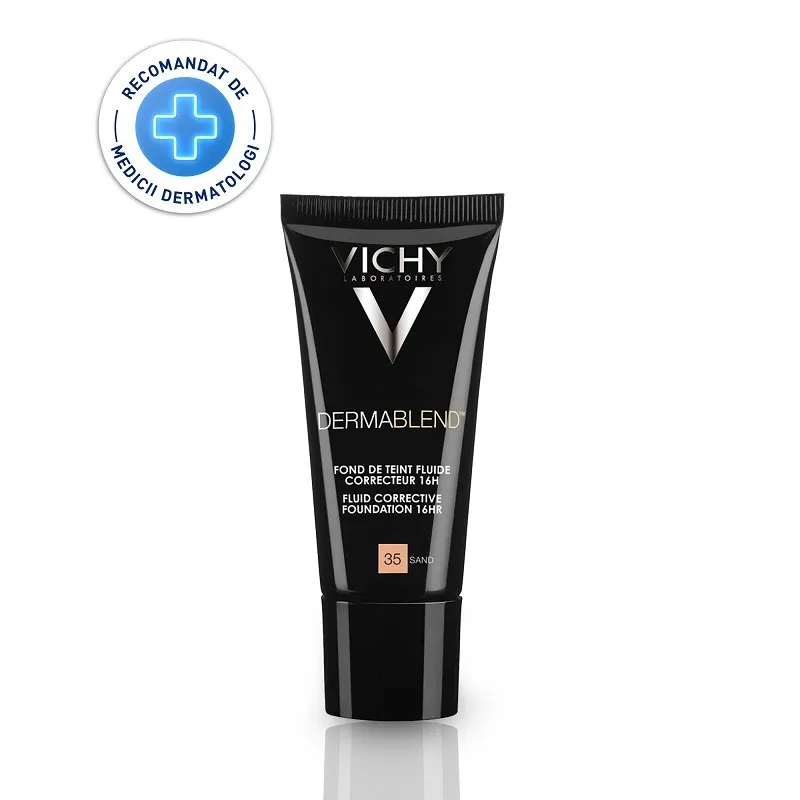 VICHY DERMABLEND FOND DE TEN CORECTOR FLUID REZISTENTA 16H SPF 35 TEN NORMAL / USCAT NUANTA 35 SAND X 30 ML