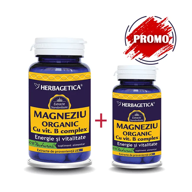 Magneziu organic x 60 capsule + 10 capsule (Herbagetica)