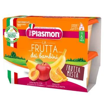 Piure din caise si banane 6 luni+, 4 x 100g, Plasmon