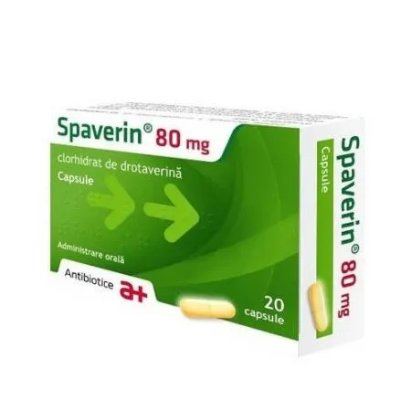Spaverin, 80 mg, 20 capsule, Antibiotice SA
