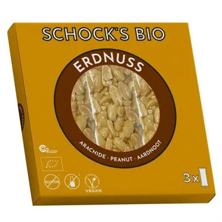 Batoane Bio crocante cu arahide, 3x25 g, Schocks