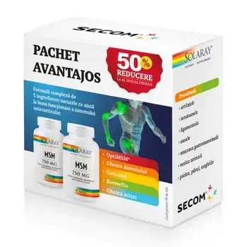 Pachet Secom MSM 90 capsule -50% reducere la al 2-lea produs