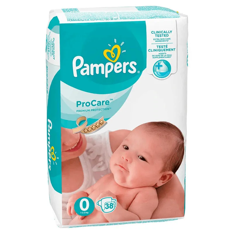 Pampers Scutece ProCare Premium Care, nr. 0, 38 bucati