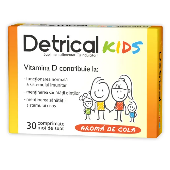 Detrical D3 Kids Cola, 400IU, 30 comprimate moi de supt, Zdrovit