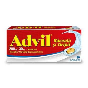 Advil Raceala si Gripa 200 mg/ 30 mg, 10 capsule moi, Haleon